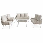 طقم كنب خارجي 7 شخص WHITE&BEIGE 212374 - درة السجايا