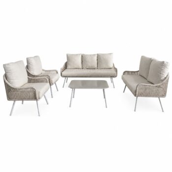 طقم كنب خارجي 7 شخص WHITE&BEIGE 212374 - درة السجايا