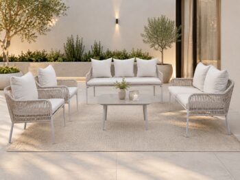 طقم كنب خارجي 7 شخص WHITE&BEIGE 212373 - درة السجايا