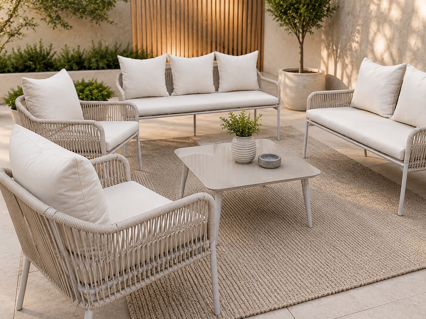 طقم كنب خارجي 7 شخص WHITE&BEIGE 212373 - 8200146 - صورة 3.jpg طقم كنب خارجي 7 شخص WHITE&BEIGE 212373 - درة السجايا