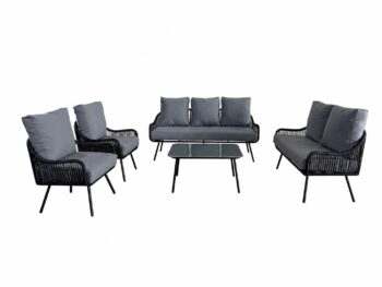 طقم كنب خارجي 7 شخص BLACK&GREY 212374 - درة السجايا