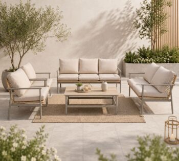 طقم كنب خارجي 7 شخص KZ-1006 BEIGE - درة السجايا