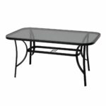 طاوله مستطيل زجاج اسود F5031 BLACK 150*90