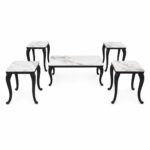 طقم شاي سيراميك مستطيل CE-004 BLACK 1+4 - درة السجايا