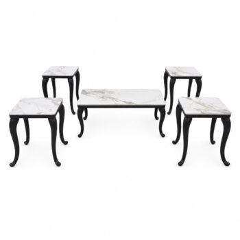 طقم شاي سيراميك مستطيل CE-004 BLACK 1+4 - درة السجايا