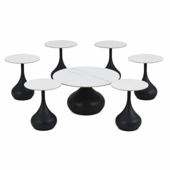 طقم شاي سيراميك دائري B1040 BLACK 1+6 - درة السجايا
