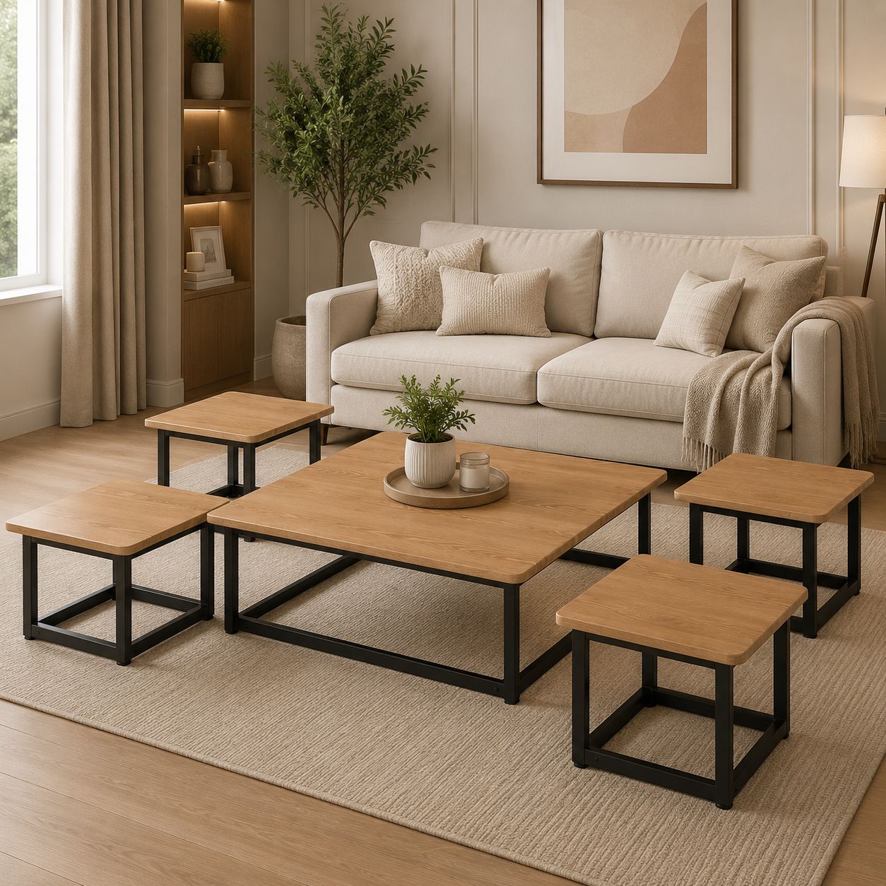 طقم شاي خشب ارضي 1+4 TS109 WOOD - 7300046 - صورة 10.jpg طقم شاي خشب ارضي 1+4 TS109 WOOD - درة السجايا