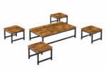 طقم شاي خشب ارضي مستطيل 1+4 TS115 BROWN A - درة السجايا