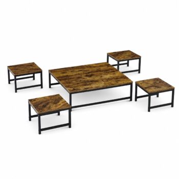 طقم شاي ارضي مربع 1+4 TS101 BROWN - درة السجايا