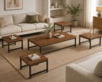 طقم شاي خشب ارضي مستطيل 1+4 TS115 BROWN B – 7300197 – صورة 1.jpg