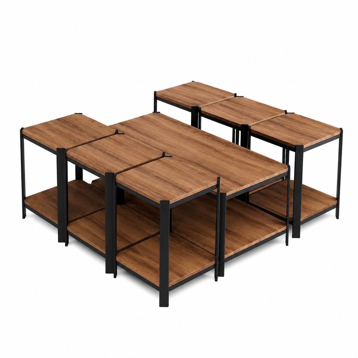 طقم شاي خشب مستطيل 1+6 C175 BROWN - 7300174 - صورة 1.jpg طقم شاي خشب مستطيل 1+6 C175 BROWN - درة السجايا