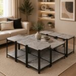 طقم شاي خشب مستطيل 1+6 C175 GREY – 7300184 – صورة 1.jpg