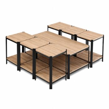 طقم شاي خشب مستطيل 1+6 C175 WOOD - درة السجايا