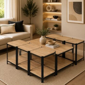طقم شاي خشب مستطيل 1+6 C175 WOOD - درة السجايا