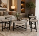 طقم شاي خشب دائري 1+4 C200 GREY – 7300206 – صورة 1.jpg