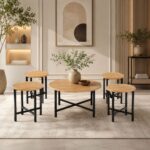 طقم شاي خشب دائري 1+4 C200 WOOD – 7300203 – صورة 1.jpg