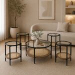 طقم شاي خشب زجاج دائري 1+4 C179 WOOD – 7300220 – صورة 1.jpg