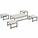 طقم شاي ارضي مستطيل 1+4 TS102 LIGHT WOOD - درة السجايا
