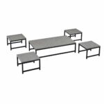 طقم شاي ارضي مستطيل 1+4 TS102 GREY - درة السجايا