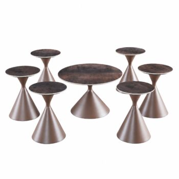 طقم شاي سيراميك دائري 1+6 SHS-035 BROWN - درة السجايا