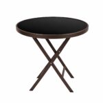 طاوله كافيه دائري تصفيط 60*60 F0421B BROWN