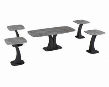 طقم شاي مستطيل خشب 1+4 TS105 DARK GREY - درة السجايا