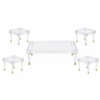 طقم شاي اكرليك ارضي 1+4 AST-09G GOLD - درة السجايا