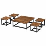 طقم شاي خشب ارضي 1+4 TS109 BROWN - درة السجايا