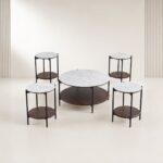 طقم شاي سيراميك خشب دائري 1+4 C190 BROWN – 7300143 – صورة 1.jpg