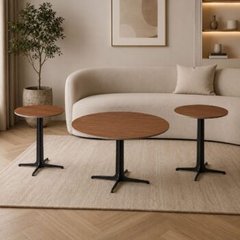 طقم شاي سيراميك دائري 1+2 SHS-038 LIGHT BROWN - درة السجايا