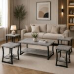 طقم شاي خشب 1+4 TS107 GREY – 7300045 – صورة 1.jpg