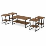 طقم شاي خشب 1+4 TS107 BROWN - درة السجايا