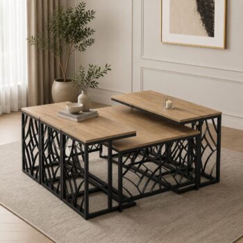 طقم شاي خشب مستطيل 1+6 C172 WOOD - درة السجايا