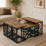 طقم شاي خشب مستطيل 1+6 C173 BROWN – 7300108 – صورة 1.jpg