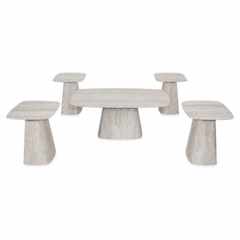 طقم شاي رخام مستطيل SHS-046 L.WOOD 4+1 - درة السجايا