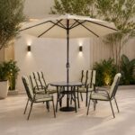 طاوله طعام مع مظلة 4 كرسي FH-02-120 DARK GREY – 8100001 – صورة 1.jpg