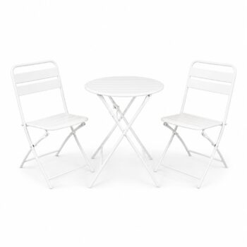 طقم كرسيين وطاولة حديد CCT722 WHITE - درة السجايا