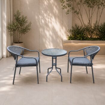 طقم كرسين وطاولة 211084 GREY - درة السجايا