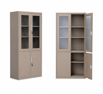 دولاب مكتبي حديد مقاس 185*85 OW-005 BEIGE