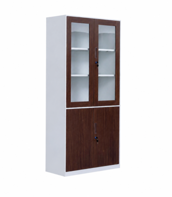 دولاب مكتبي حديد مقاس 185*90 OW-019 BR&WHITE